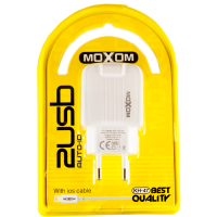 Мережевий зарядний пристрій MOXOM 2в1 micro 2USB/2.4A (KH-47) білий