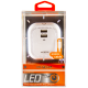 Мережевий зарядний пристрій MOXOM 2в1 micro 2USB/2.4A/ LED LIGHT (KH-64Y) білий