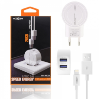 Сетевое зарядное устройство MOXOM 2в1 micro 2USB/2.4A (MX-HC04) белый
