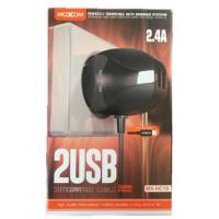 Сетевое зарядное устройство MOXOM 2в1 micro cable+2USB/2.4A (MX-HC15) черный