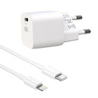 Сетевое зарядное устройство XO 2в1 Lightning PD/20W (CE01) белый