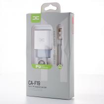 МЗП DC 2в1 блок (1 PD / 20W) + кабель (Type-C - Lightning 20W) (CA-F19) білий