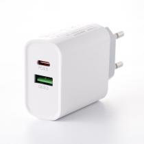 МЗП DC 2в1 блок (1 PD / 20W Fast Charger + 1 QC3.0) + кабель (Type-C - Lightning 20W) (CA-F17) білий