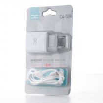 МЗП DC 2в1 блок (2 USB / 2.4A) + кабель (USB - Micro) (CA-D24) білий