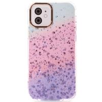 Акриловый чехол Confetti для iPhone 11 фиолетовый/розовый