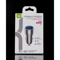 АЗУ DC блок (2 PD / 40W) (XC-40) Metal темно-серый