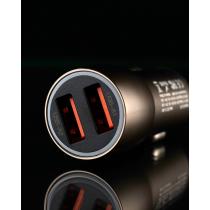 АЗП DC 2в1 блок (2 QC3.0 / 36W) + кабель (USB - Lightning) (XC-36) Metal темно-сірий