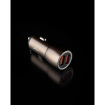 АЗП DC 2в1 блок (2 QC3.0 / 36W) + кабель (USB - Lightning) (XC-36) Metal темно-сірий