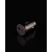 АЗУ DC 2в1 блок (1 PD / 30W + 1 QC3.0 / 24W Fast Charge) + кабель (Type-C - Lightning 20W) (TC-20) черный