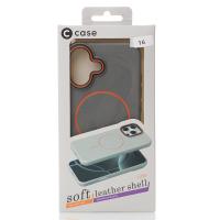 Чехол MagSafe Beats Case Leather Textured для iPhone 16 stone gray