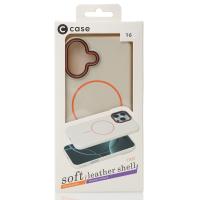 Чехол MagSafe Beats Case Leather Textured для iPhone 16 natural titanium