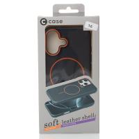 Чехол MagSafe Beats Case Leather Textured для iPhone 16 black