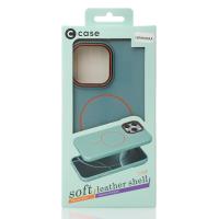 Чехол MagSafe Beats Case Leather Textured для iPhone 15 Pro wave blue