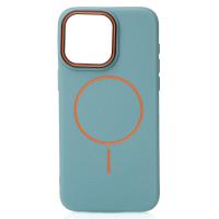 Чехол MagSafe Beats Case Leather Textured для iPhone 15 Pro wave blue