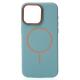 Чехол MagSafe Beats Case Leather Textured для iPhone 15 Pro wave blue