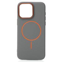 Чехол MagSafe Beats Case Leather Textured для iPhone 15 Pro stone gray