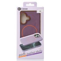 Чехол MagSafe Beats Case Leather Textured для iPhone 16 deep purple