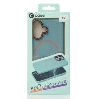 Чехол MagSafe Beats Case Leather Textured для iPhone 16 wave blue