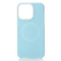 Чехол MagSafe Liquid Silicone Full для iPhone 15 Pro blue fog