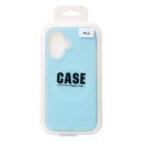 Чехол MagSafe Liquid Silicone Full для iPhone 16 blue fog