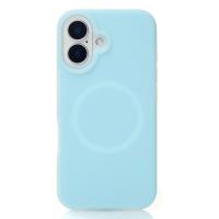 Чехол MagSafe Liquid Silicone Full для iPhone 16 blue fog