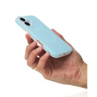 Чехол MagSafe Liquid Silicone Full для iPhone 16 blue fog