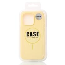 Силиконовый чехол Slim Ring Soft с поддержкой MagSafe для iPhone 15 Pro sunglow