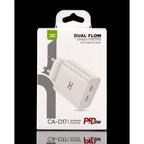 МЗП DC блок (2 PD / 35W Fast Charger) (CA-D17) білий