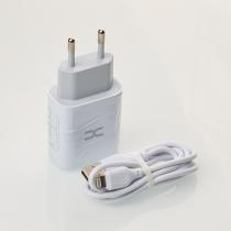МЗП DC 2в1 блок (2 USB / 2.4A) + кабель (USB - Lightning) (CA-D24) білий