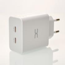 МЗП DC 2в1 блок (2 PD / 35W Fast Charger) + кабель (Type-C - Type-C 60W) (CA-D17) білий