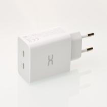 МЗП DC 2в1 блок (2 PD / 35W Fast Charger) + кабель (Type-C - Type-C 60W) (CA-D17) білий