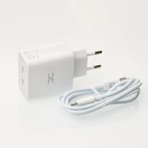 МЗП DC 2в1 блок (2 PD / 35W Fast Charger) + кабель (Type-C - Type-C 60W) (CA-D17) білий