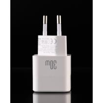 МЗП DC 2в1 блок (1 PD / 30W / GaN Technology) + кабель (Type-C - Type-C 60W) (CA-F06) білий