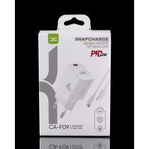 МЗП DC 2в1 блок (1 PD / 45W) + кабель (Type-C - Type-C 60W) (CA-F09) білий