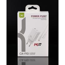 МЗП DC 2в1 блок (1 PD / 65W) + кабель (Type-C - Type-C 60W) (CA-F10) білий