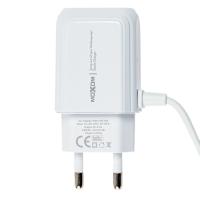 Сетевое зарядное устройство MOXOM 2в1 Type-C cable+1USB/2.4A (KH-66) белый