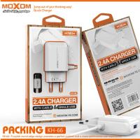 Сетевое зарядное устройство MOXOM 2в1 Type-C cable+1USB/2.4A (KH-66) белый