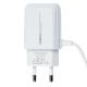 Мережевий зарядний пристрій MOXOM 2в1 Type-C cable+1USB/2.4A (KH-66) білий