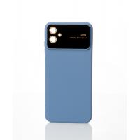 Силиконовый чехол CAMERA PROTECTION для Samsung A04e серо-синий
