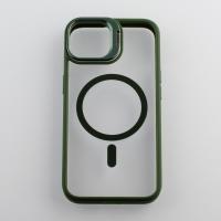Силиконовый чехол MagSafe CAMERA GLASS PROTECTION для iPhone 11 Pro Max темно-зеленый