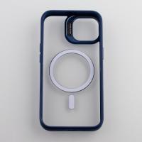 Силиконовый чехол MagSafe CAMERA GLASS PROTECTION для iPhone 13 темно-синий