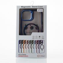 Силіконовий чохол MagSafe CAMERA GLASS PROTECTION для телефону iPhone 13 темно-зелений
