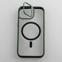 Силиконовый чехол MagSafe CAMERA GLASS PROTECTION для iPhone 13 темно-зеленый
