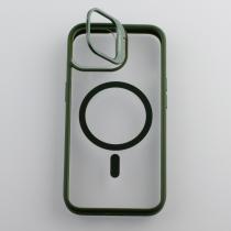 Силіконовий чохол MagSafe CAMERA GLASS PROTECTION для телефону iPhone 13 темно-зелений