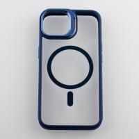 Силиконовый чехол MagSafe CAMERA GLASS PROTECTION для iPhone 15 темно-синий
