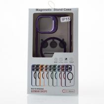 Силіконовий чохол MagSafe CAMERA GLASS PROTECTION для телефону iPhone 15 чорний