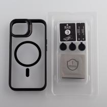 Силіконовий чохол MagSafe CAMERA GLASS PROTECTION для телефону iPhone 15 чорний
