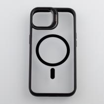 Силіконовий чохол MagSafe CAMERA GLASS PROTECTION для телефону iPhone 15 чорний