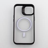 Силиконовый чехол MagSafe CAMERA GLASS PROTECTION для iPhone 15 черный