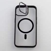 Силіконовий чохол MagSafe CAMERA GLASS PROTECTION для телефону iPhone 15 чорний